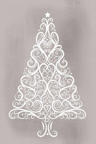 Frosted Christmas Silver Black Ornate Wood Framed Art Print with Double Matting by Allen, Kimberly
