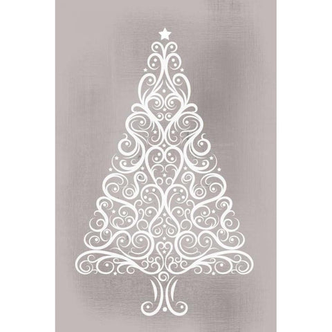 Frosted Christmas Silver Black Modern Wood Framed Art Print by Allen, Kimberly