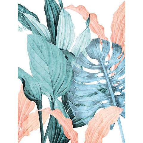 Coral Palms 1 White Modern Wood Framed Art Print by Allen, Kimberly