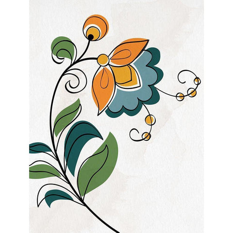 Bold Floral 1 White Modern Wood Framed Art Print by Allen, Kimberly
