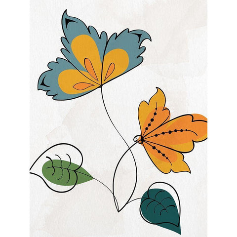 Bold Floral 2 Black Modern Wood Framed Art Print by Allen, Kimberly