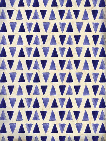 Indigo Triangles Black Ornate Wood Framed Art Print with Double Matting by Allen, Kimberly
