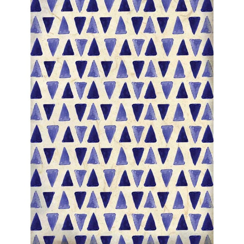 Indigo Triangles Black Modern Wood Framed Art Print by Allen, Kimberly
