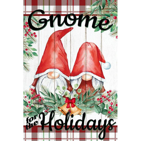 Gnome for the Holidays Gold Ornate Wood Framed Art Print with Double Matting by Allen, Kimberly