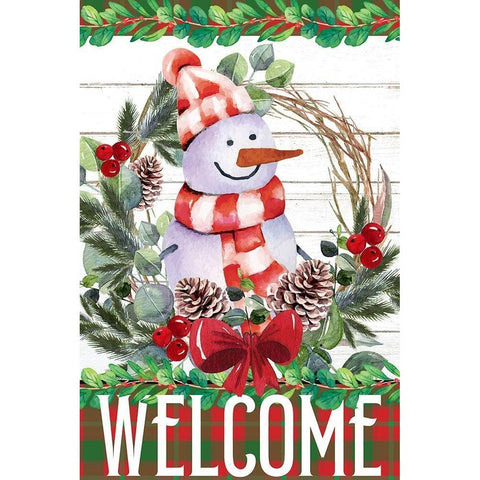 Snowman Christmas Black Modern Wood Framed Art Print with Double Matting by Allen, Kimberly