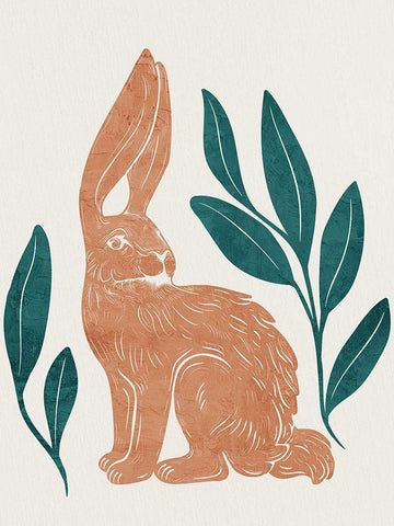 Summer Hare 1 Black Ornate Wood Framed Art Print with Double Matting by Allen, Kimberly