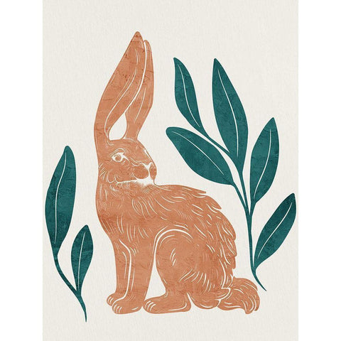 Summer Hare 1 Black Modern Wood Framed Art Print with Double Matting by Allen, Kimberly