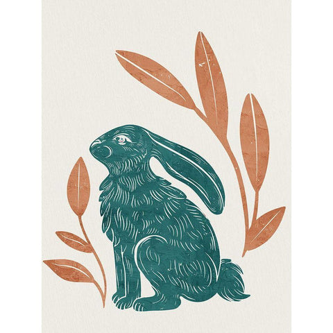 Summer Hare 2 White Modern Wood Framed Art Print by Allen, Kimberly