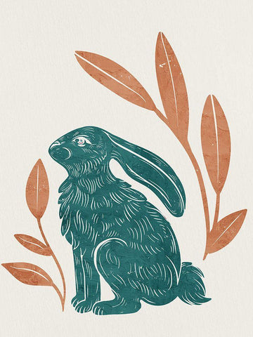 Summer Hare 2 Black Ornate Wood Framed Art Print with Double Matting by Allen, Kimberly