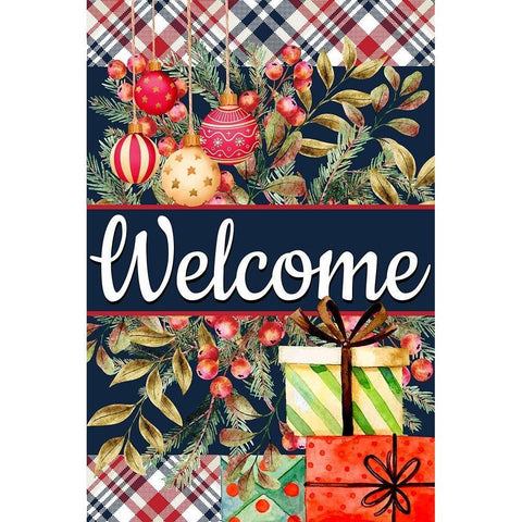 Welcome Ornaments and Presents Black Modern Wood Framed Art Print with Double Matting by Allen, Kimberly