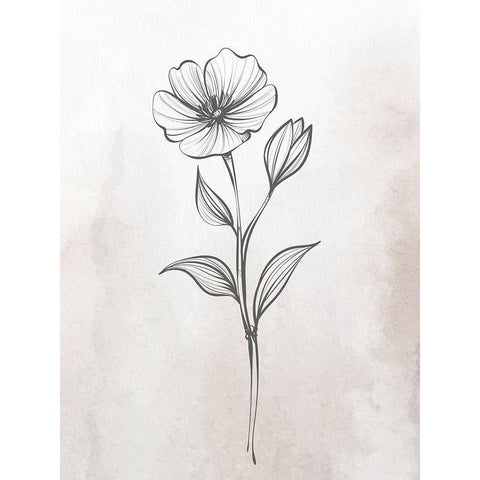Stone Floral 2 Black Modern Wood Framed Art Print by Allen, Kimberly