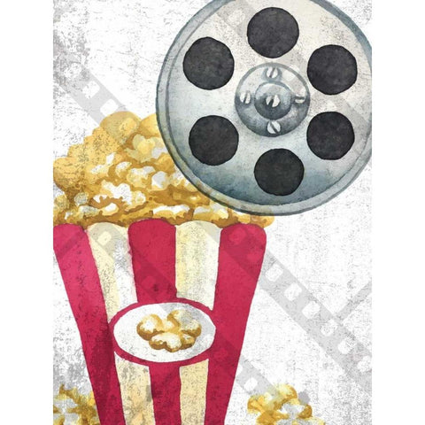 Movie Time 2 White Modern Wood Framed Art Print by Allen, Kimberly