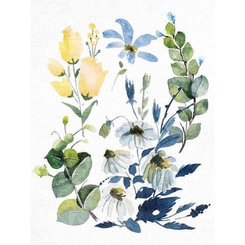 Painted Spring 1 White Modern Wood Framed Art Print by Allen, Kimberly