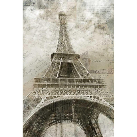 Postcards to Paris White Modern Wood Framed Art Print by Allen, Kimberly