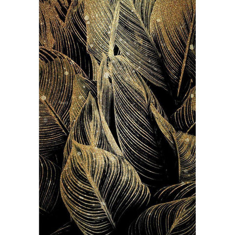 Midnight Palm Gold 1 Gold Ornate Wood Framed Art Print with Double Matting by Allen, Kimberly