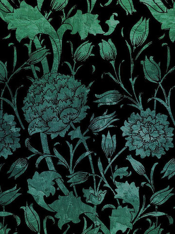 Floral Motif 1 Black Ornate Wood Framed Art Print with Double Matting by Allen, Kimberly