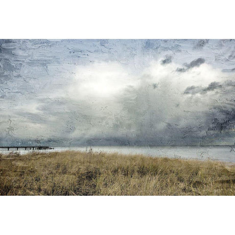 Moody Beach Day Black Modern Wood Framed Art Print with Double Matting by Allen, Kimberly