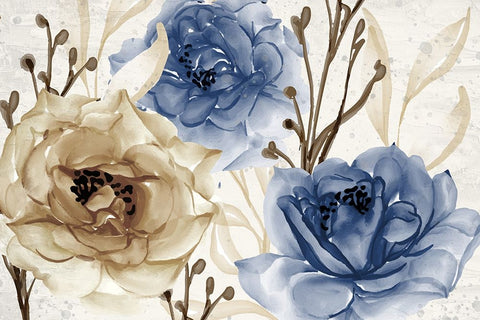 Blooming Black Ornate Wood Framed Art Print with Double Matting by Allen, Kimberly