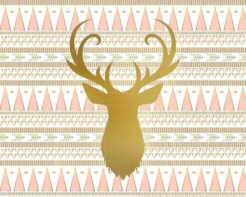 Oh Deer B White Modern Wood Framed Art Print with Double Matting by Allen, Kimberly