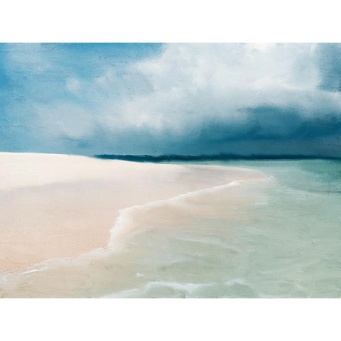 Blue Beach Black Modern Wood Framed Art Print with Double Matting by Allen, Kimberly
