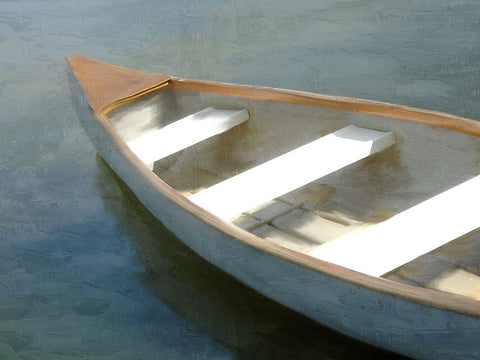 Canoe Time White Modern Wood Framed Art Print with Double Matting by Allen, Kimberly