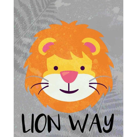 Lion Way White Modern Wood Framed Art Print by Allen, Kimberly