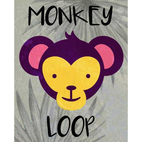 Monkey Loop Black Modern Wood Framed Art Print with Double Matting by Allen, Kimberly