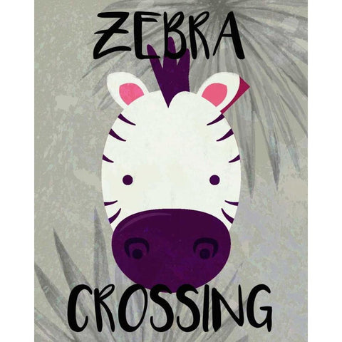 Zebra Crossing White Modern Wood Framed Art Print by Allen, Kimberly