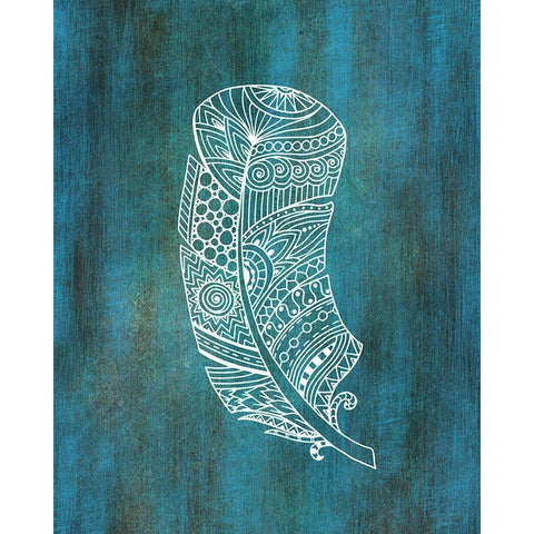 Ethnic Feather 2 White Modern Wood Framed Art Print by Kimberly, Allen