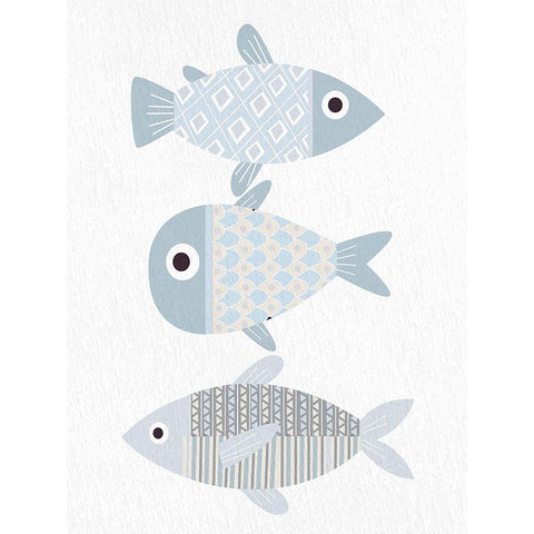 Fish 2 White Modern Wood Framed Art Print by Allen, Kimberly