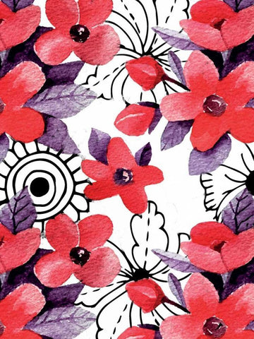 Love Floral Black Ornate Wood Framed Art Print with Double Matting by Allen, Kimberly