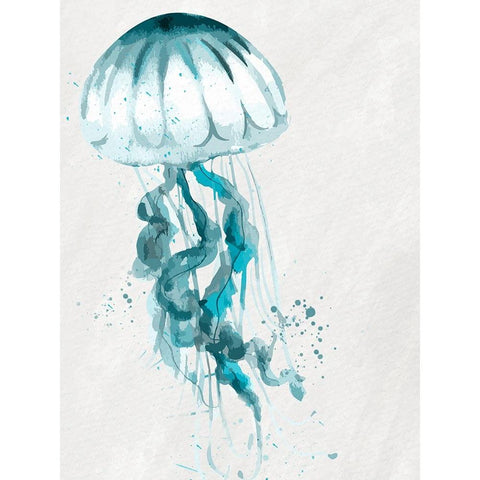 Jelly Jelly Teal 1 Black Modern Wood Framed Art Print with Double Matting by Allen, Kimberly