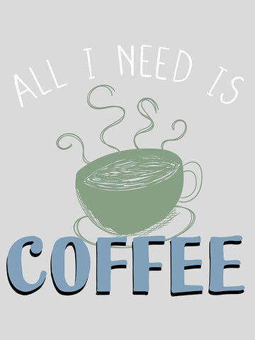 Coffee Coffee 1 White Modern Wood Framed Art Print with Double Matting by Allen, Kimberly