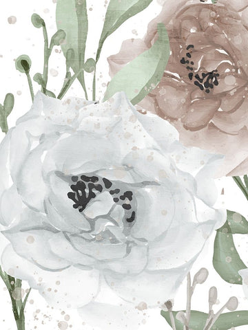 Floral Bloom Panel 1 White Modern Wood Framed Art Print with Double Matting by Allen, Kimberly