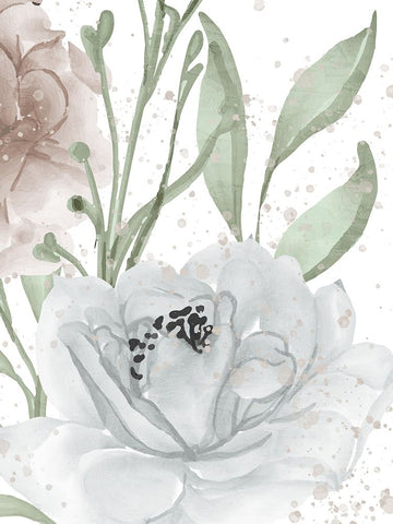 Floral Bloom Panel 2 White Modern Wood Framed Art Print with Double Matting by Allen, Kimberly