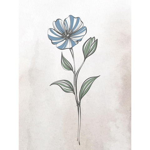 Stone Floral Blues 2 Gold Ornate Wood Framed Art Print with Double Matting by Allen, Kimberly