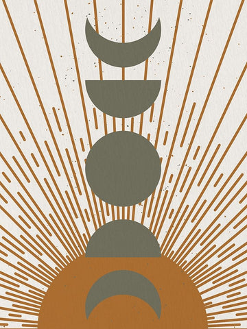 Sun And Moon Phases Black Ornate Wood Framed Art Print with Double Matting by Allen, Kimberly
