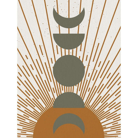 Sun And Moon Phases Gold Ornate Wood Framed Art Print with Double Matting by Allen, Kimberly