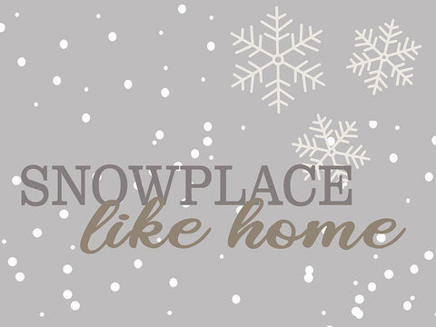 Snowplace White Modern Wood Framed Art Print with Double Matting by Allen, Kimberly