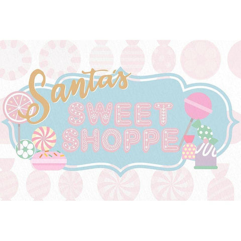 Santas Sweet Shoppe White Modern Wood Framed Art Print by Allen, Kimberly