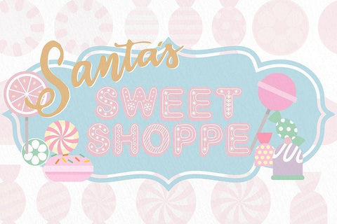 Santas Sweet Shoppe Black Ornate Wood Framed Art Print with Double Matting by Allen, Kimberly