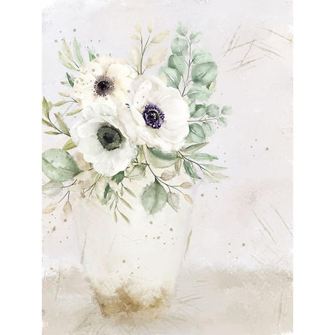 Vase of White White Modern Wood Framed Art Print by Allen, Kimberly