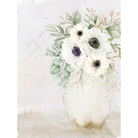 Vase of White 2 Black Modern Wood Framed Art Print with Double Matting by Allen, Kimberly