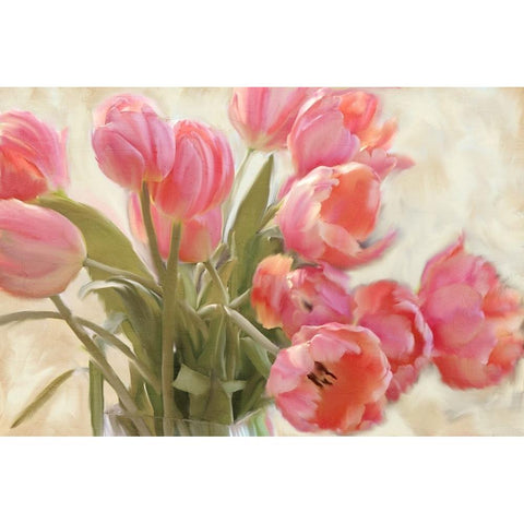 Vase of Tulips Black Modern Wood Framed Art Print by Allen, Kimberly