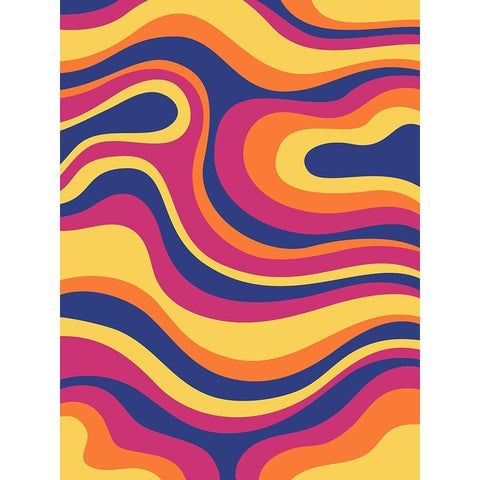 Groovy Swirl Black Modern Wood Framed Art Print by Allen, Kimberly