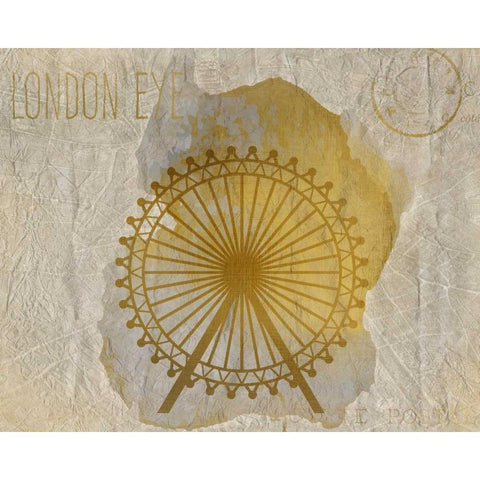 A Day in London C Gold Ornate Wood Framed Art Print with Double Matting by Allen, Kimberly