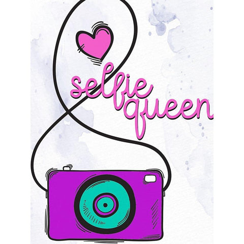 Selfie Queen Black Modern Wood Framed Art Print with Double Matting by Allen, Kimberly