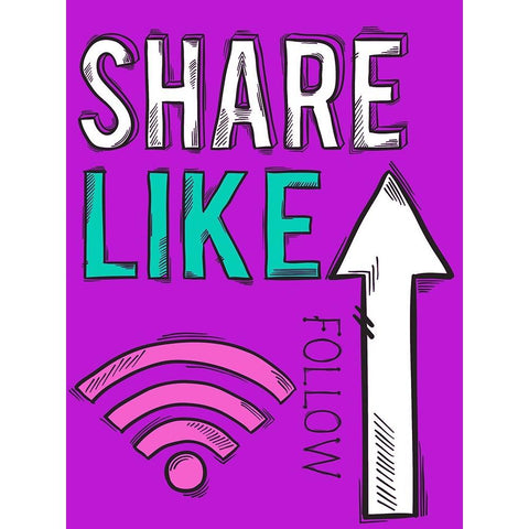Share Like Follow White Modern Wood Framed Art Print by Allen, Kimberly
