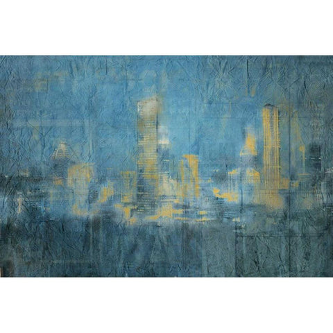 A Night In The City White Modern Wood Framed Art Print by Allen, Kimberly