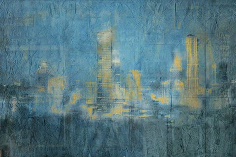 A Night In The City White Modern Wood Framed Art Print with Double Matting by Allen, Kimberly